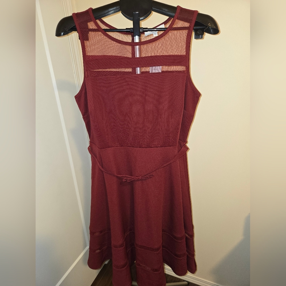 Cleo Women's Elegant Burgundy Dress - Size Large